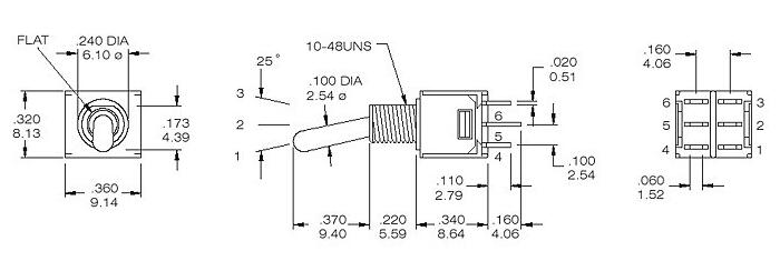 六腳雙排紅色鈕子開關(guān)TS4-202A1