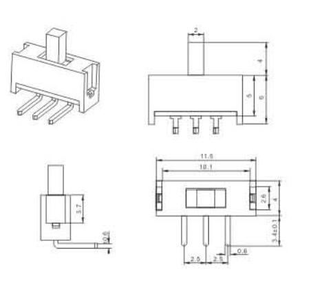 MSK-12E04撥動(dòng)開關(guān)圖紙 MSK-12E04撥動(dòng)開關(guān)圖紙