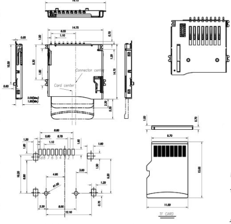 TF卡座圖紙封裝