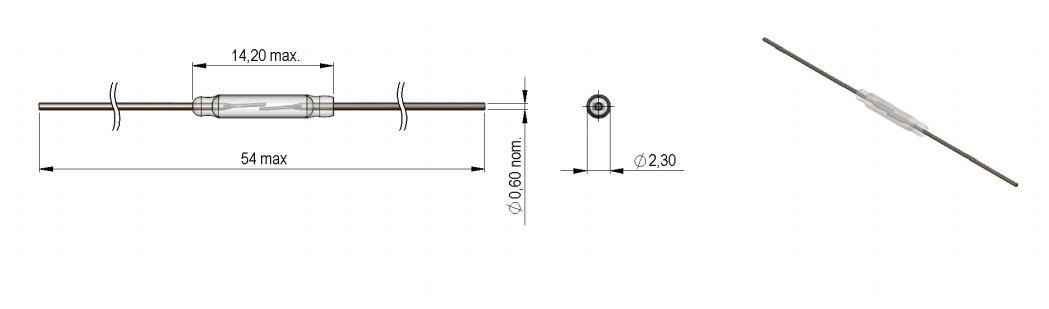 干簧管磁控開關(guān)尺寸圖