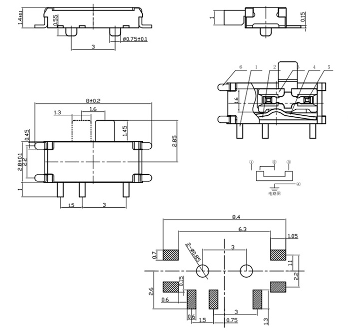 七腳撥動(dòng)開(kāi)關(guān)結(jié)構(gòu)