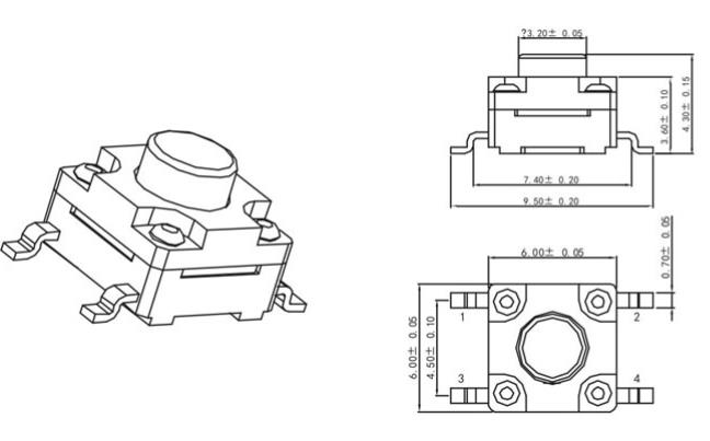 6x6x4.3防水輕觸開關(guān)尺寸圖.jpg 6x6x4.3防水輕觸開關(guān)尺寸圖.jpg