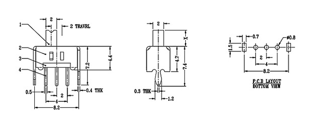 撥動開關(guān)電路