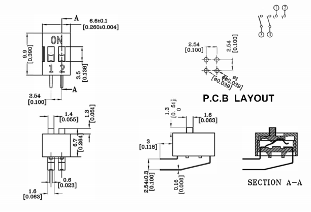 DA-02撥碼開(kāi)關(guān)規(guī)格尺寸圖紙 DA-02撥碼開(kāi)關(guān)規(guī)格尺寸圖紙